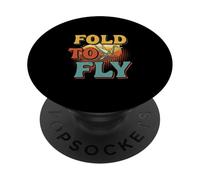 Fold To Fly Origami Crane Retro Paper Art PopSockets Adhesive PopGrip