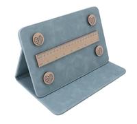 Fold Up Chart Holder for Knitting and Crochet, Magnetic Pattern Keeper with Strong Double - Sided Magnets, Portable Needle Arts Tool with Ruler and Discs for Stitch Tracking (Blue)