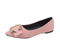 Fold Up Pumps Size 2 Head Flat Shoes Female 2025 Hundreds of Soybean Shoes Soft Bottom Temperament Female Flat Shoes Leopard Print Shoes 5 (Pink, 4.5)