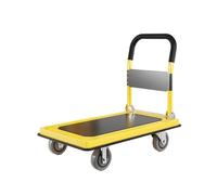 Foldab C - Quiet 4-Wheel Trolley for Home Use, Yellow Platform for Truc & Fences, Multi-Purpose Transport Solut