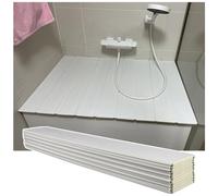 Foldable 0.6cm Thick Bathtub Cover PVC Dustproof Panel Insulating Bath Cover for Hotels Easy to Clean White Size: 80cm - Perfect Bathroom Accessory.