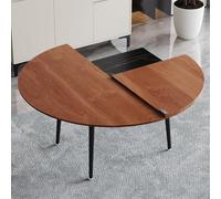 Foldable 1.2m Round Coffee Table for Home, Outdoor Dining & Weddings, Easy to Clean, No Assembly Required, Brown Finish - Perfect for Events & Gatherings.