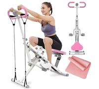 Foldable 2 in 1 Squat Rowing Machine with Adjustable Resistance Bands for Full Body Workout at Home