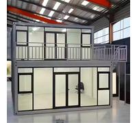 Foldable 2-Story Tiny Container House - Portable Luxury Prefab Home with 2-4 Bedrooms, Kitchen & Bathroom - Modular Mobile Living Solution for Adults
