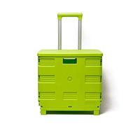 Foldable 2 Wheel Folding Boot Cart with Lid for Car Trunk Storage Practical and Portable Shopping Cart 40x40x37cm Green