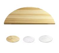 Foldable 20in to 43in Round Wood Table Top Extender - Walnut h Expandable Temporary Dining Table Replacement Kitchen Table Top Only (39.4in)