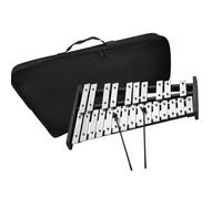 Foldable 25 Note Glockenspiel Xylophone Wooden Base Aluminum Percussion With Carrying