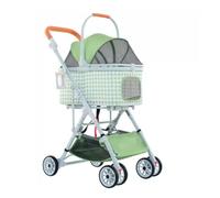Foldable 3-in-1 Pet Stroller - Lightweight 4-Wheel Dog & Cat with Detachable STO Basket for Small to Mum Pets - Ideal for Travel & Outdoor Use
