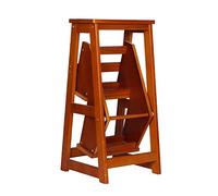 Foldable 3-Step Wooden Stool Chair, Portable Stepladder, Non-Slip Shoe Bench & Flower Rack, Space-Saving Folding Ladder for Home & Garden Use