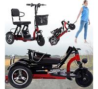 Foldable 3-Wheel Mobility Scooter Lightweight Mobility Scooter Portable Multifunctional Elderly with Comfortable Seats Travel Scooter for Elderly and Disabled Users