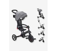 Globber Foldable Explorer Trike and Balance Bike 4 in 1 with Adjustable Canopy - Parental Steering Handle - Cup and Phone Holder - Safety Harness - 10 Months to 5 Years - 2 Year Warranty (Black)