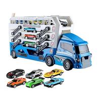 Foldable 4 Layer Race Track Carrier,2026 New Carrier Truck Race Track Boys Toys,Transformable Truck Hold 12 Die-cast Cars and Features A Launch T-rack, Christmas Toy Gifts for Kids Boys Girls