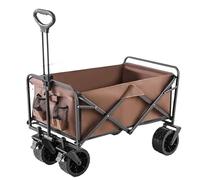 Foldable 4-Wheel Chariot for Camping, Outdoor Shopping & Hiking - Portable Utility Cart with Frame & Large Capacity for Easy Transport