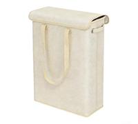 Foldable 45L Narrow Dirty Clothes Hamper for Bedroom Laundry Storage Fitting Between Furniture or In Closets (Beige)