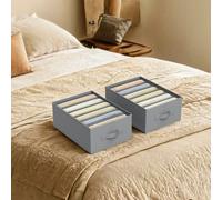 Foldable 6-Compartment Drawer Organisers, Dove Grey / 2
