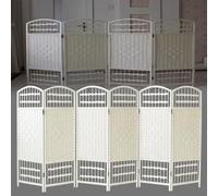 Foldable 6-Panel White Room Divider 50-120 cm Height Lightweight & Portable Space Separator for Stylish Interior Decoration Easy to Move & Versatile Use (CW 30 CM H 120 CM)