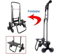 Foldable 6Wheel Stair Climbing Shopping CartEasy Grocery Market & Heavy Load TransportLightweight Portable & Durable Cart for Effortless Mobility