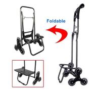 Foldable 6Wheel Stair Climbing Shopping CartLightweight Easy Maneuver Grocery and Market Transport Trolley for Effortless Carrying and Convenience