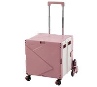 Foldable 70L Stair Climbing Utility Cart - Portable Trolley with Telescoping Handle for Easy Travel, Shopping & Moving - Lightweight & Durable Wheels for Effortless Transport