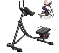 Foldable Ab Machine for Home Use, Abdominal Trainer Equipment with Roller Coaster Design for Effective Core Workout, Strength Training Fitness Gear for Men and Women, Compact 142x70x133cm (Black)