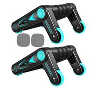 Foldable Ab Roller Wheel - Abdominal Exercise Equipment For Core Training | Lightweight Non-Slip Rubber Steel Push-Up Bar, For Home, Gym, Outdoor, Pilates, Strength, Workout Routine