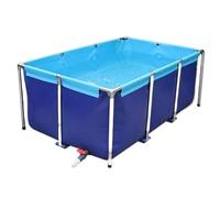 Foldable Above Ground Pond with Drain Valve | Durable Canvas Fish Pool for Koi, Lobster & Leeches | Versatile Outdoor Water Reservoir for Aquaculture & Gardening