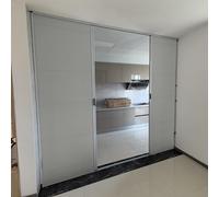 Foldable Accordion Door 62-80" - Double Concertina Interior Doors for Kitchens Closets Laundry Rooms - Includes Upper & Lower Track - Sliding Shutter Door Solution