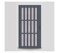Foldable Accordion Room Divider Screen with Magnetic Closing, Frosted Acrylic and PVC Sliding Door for Privacy and Space Management