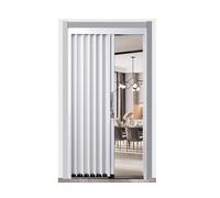 Foldable Accordion Room Divider - Waterproof Aluminum Frame Complete Hardware Included Customizable for Doorway Patio Garage - 33x80in (84x203cm) Sliding Doors