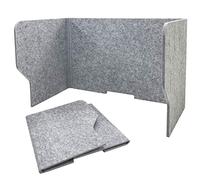Foldable Acoustic Privacy Panel for Student De - 24" 32" 39" Classroom Divider Soundproof Polyester Felt Partit Easy Sto Gray Color