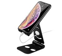 Foldable & Adjustable Tablet Stand, Compact Extendable iPad Stand for Desk, Desktop Tablet Holder Compatible with Phones, iPad Pro/Air/Mini, Samsung Galaxy Tabs, Surface Pro, Kindle(7-13“) (black)