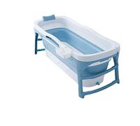 Foldable Adult Bathtub - Portable Silicone Bath Tub with Large Capacity for Pets or Adults, Ideal for Washing & Storage, Size 128x60x58cm, Blue