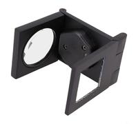 Foldable All-Metal Fabric Inspection Magnifier with 2 LED Lights, High Definition Glass Lens Textile Quality Control Loupe, Portable Cloth Examination Tool and Thread Count Sewing