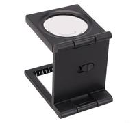 Foldable All-Metal Graduated Magnifier with Two LED Lights for Fabric Inspection Sewing and Crafting Tasks