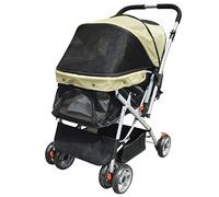 Foldable Aluminium Alloy Dog Cat Pushchair Pram Jogger Buggy with 4 Wheels (Green)