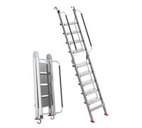 Foldable Aluminum Alloy Attic Egress Ladder - 9 Step Adjustable Incline Indoor Ladder for Space-Saving Solutions - 275 cm (108 1/4") Engineering Design