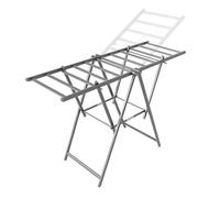 Foldable Aluminum Alloy Clothes Drying Rack - 3-Level Height-Adjustable Free Standing Mobile Storage & Retail Display Rack for Supermarkets and Home Use