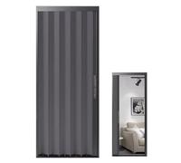 Foldable Aluminum Concertina Door with Lock - Space-Saving Accordion Security Door for Internal/External Use, Grey Roll-Up Screen Gate (38x80in/96x203cm)