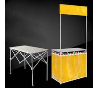 Foldable Aluminum Food Cart with Storage Bag Pop-Up Display Stand for Events Retail Sales Booth for Candy and Snacks Portable Commercial Stand (L)
