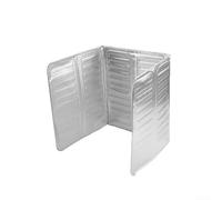 Foldable Aluminum Oil Splash Screen for Stovetop Use Designed to Fit Around Pans During High-Temp Oil-Based Cooking