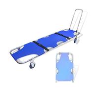 Foldable Aluminum Stretcher Trolley with Trolley Bar and 4 Wheels, Load Capacity 350 lbs, Suitable for Fire Rescue, Hospitals, and Fitness Venues