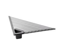 Foldable Aluminum Triangular Kitchen Sink Dish Rack with Sponge Holder - Space-Saving Drying Rack for Smart Kitchens, Silver 45 x 32 x 5 cm