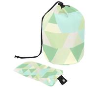 Foldable and Spacious Cosmetic Bag - Versatile Toiletry Storage for Women On-The-Go, Green Triangle Geometric