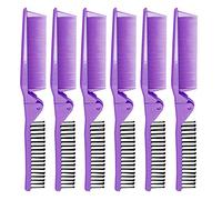 Foldable Anti Static Hair Comb Set 6pcs Purple Abs Double Head | Compact Design, Fits in Clutch Bag, Suitable for Barber Shops and Hotel Usage