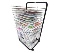 Foldable Art Storage Rack 30-Tier Paint Drying Rack with Pulley Floor-Standing Easel for Oil Painting Space-Saving Wire Mesh nizer for Artists