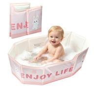 Foldable Baby Bath, Collapsible Bathtub for Toddlers, Portable Travel Shower Bathtub for Newborns & Kids, Pop Up Folding Space Saving Bath Tub for Apartment, Pink