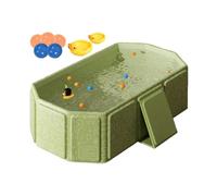Foldable Baby Bath Tub for 0-8 Years Old - Large Portable Kids Bathtub with Toys | Sit & Lie Neewborn Bath Support | No Assembly Required, Easy to Store, Soft PVC, Stable Wide Base Design