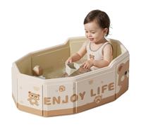 Foldable Baby Bathtub 29.5x17.7 inch Portable Tub with Non-Slip Base and Drain Plug, Baby Tubs for Infants to Toddler, Little Bear, Toddler Bath Tub