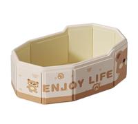 Foldable Baby Bathtub, 29.5x17.7 inch Portable Tub with Non-Slip Base and Drain Plug, Little Bear
