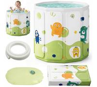 Foldable Baby Bathtub, Portable Baby Bathtub, Large Baby Bath for 0-8 Years, Integrated Bath with Drain Plug, 40 x 55 x 55 cm